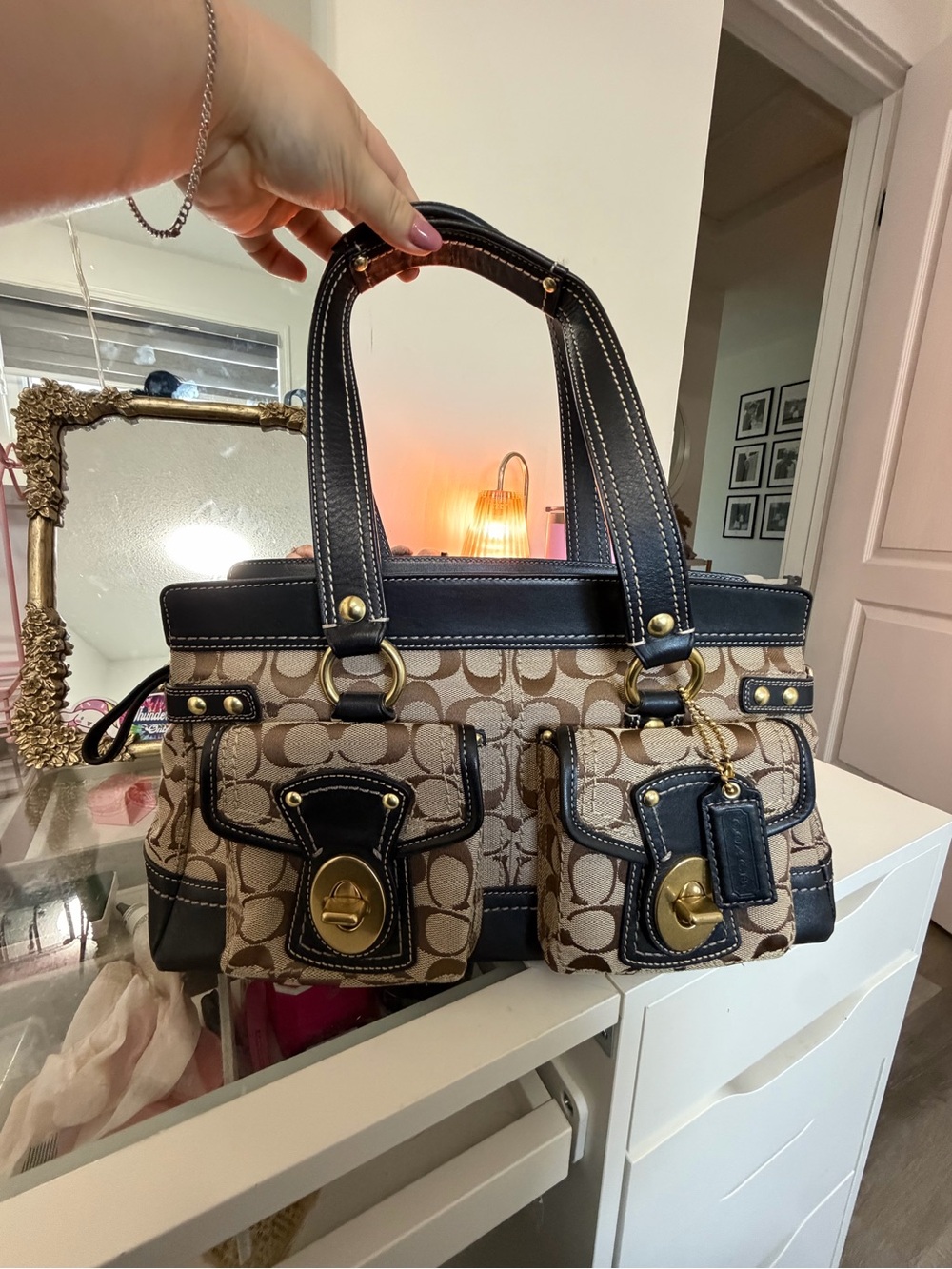 Coach double turnlock legacy bag